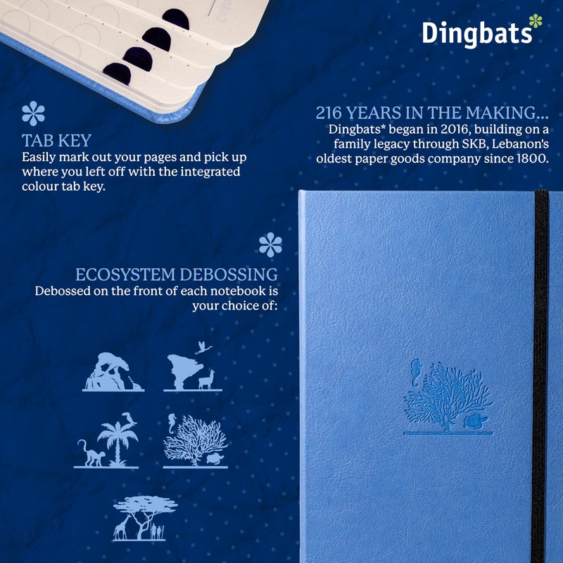Dingbats* Notebooks Dingbats* Earth Dotted Writing Journal Notebook A5 - Vegan Leather Hardcover - Ideal for Work, Travel - Pocket, Elastic Closure & Bookmark - Image 2